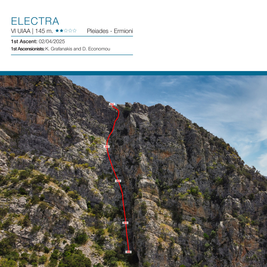 Electra Trad Climbing Multipitch Pleiades Crag Katafyki Ermioni
