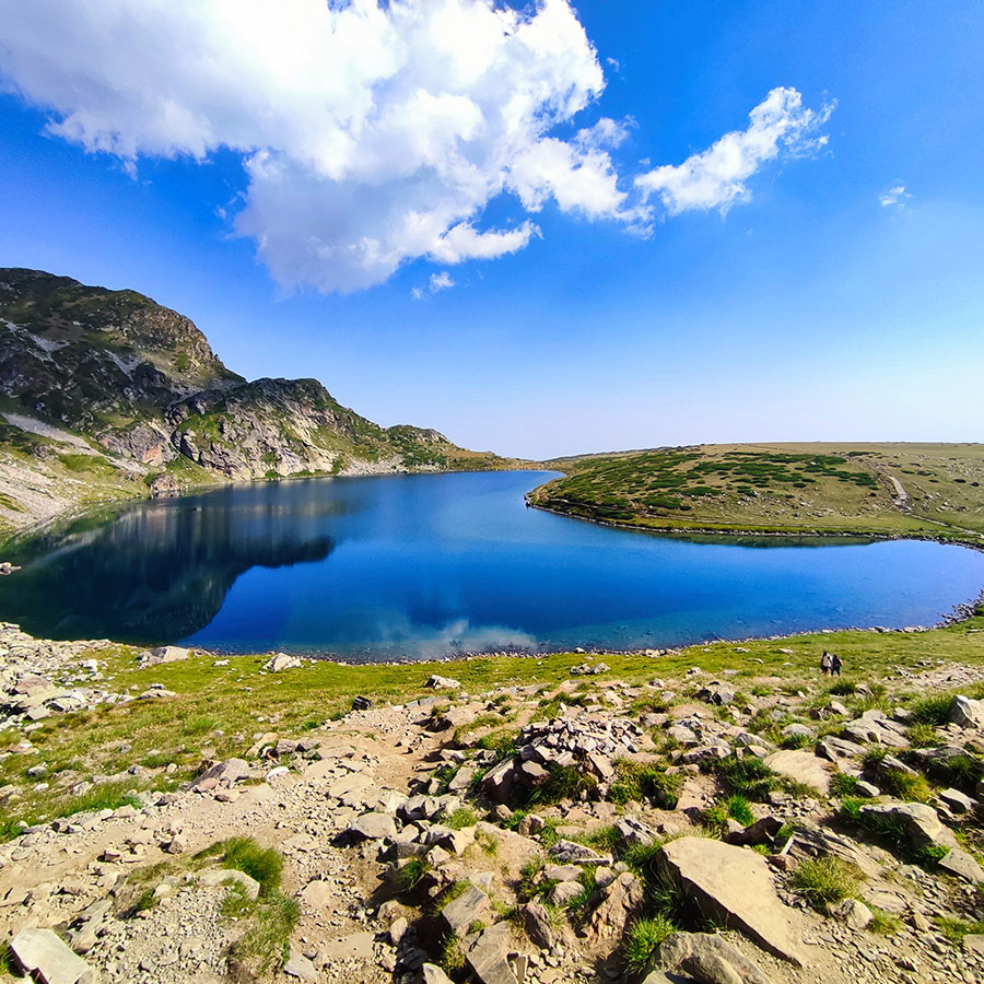 Kidney Lake panoramic view, Seven Rila Lakes, Bulgaria.