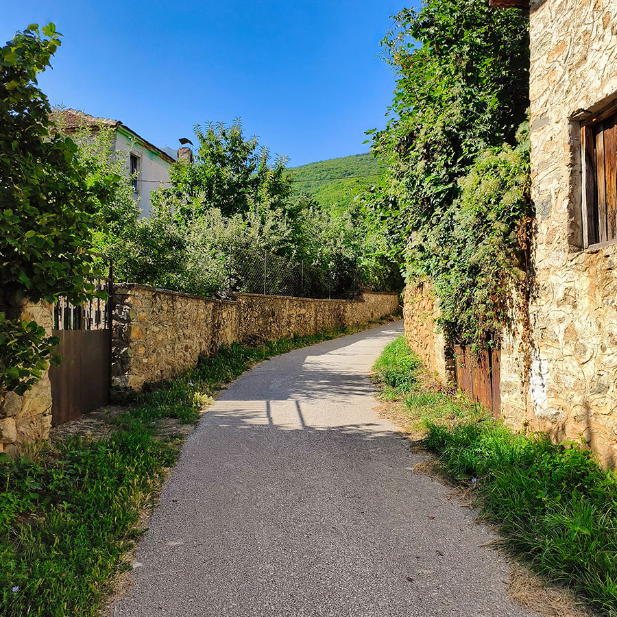 Traditional street in Capari Village near Pelister National Park, North Macedonia